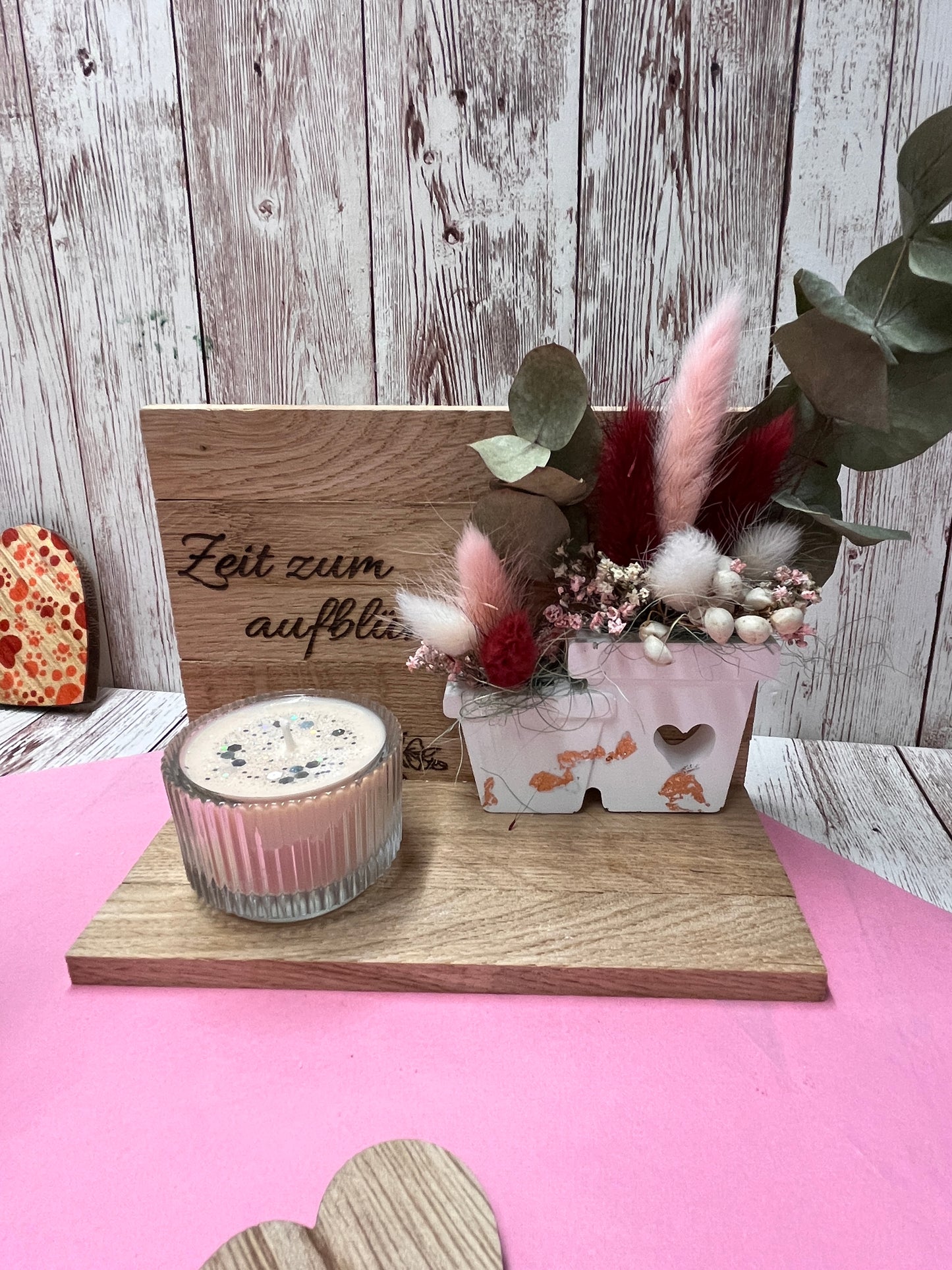 Geschenkset Blumentopf • Gießkanne mit Kerze und Spruch
