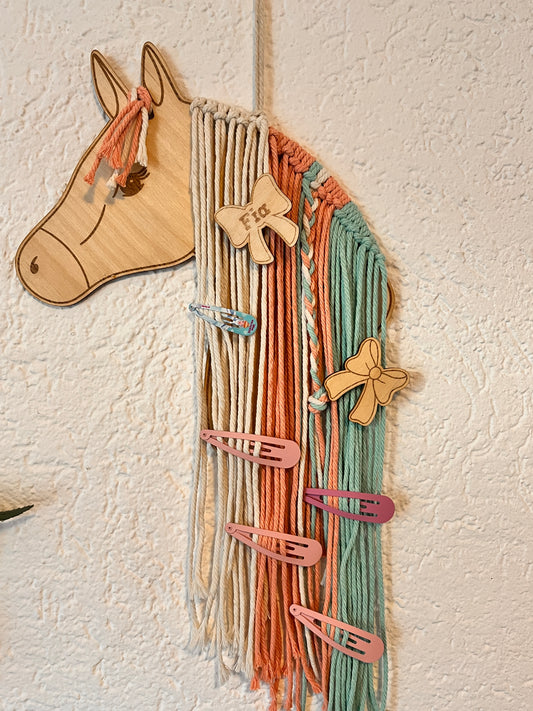 Holzpferd und Einhorn • Aufbewahrung für Spangen • für Kinder • Geschenk zum Geburtstag • personalisiert