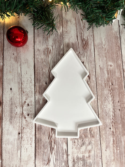 Keramik Weihnachtsbaum Schale • Festliche Deko • Servierschale Weihnachten • In 5 Farben • Gold oder Silber Rand • Weihnachtsgeschenk