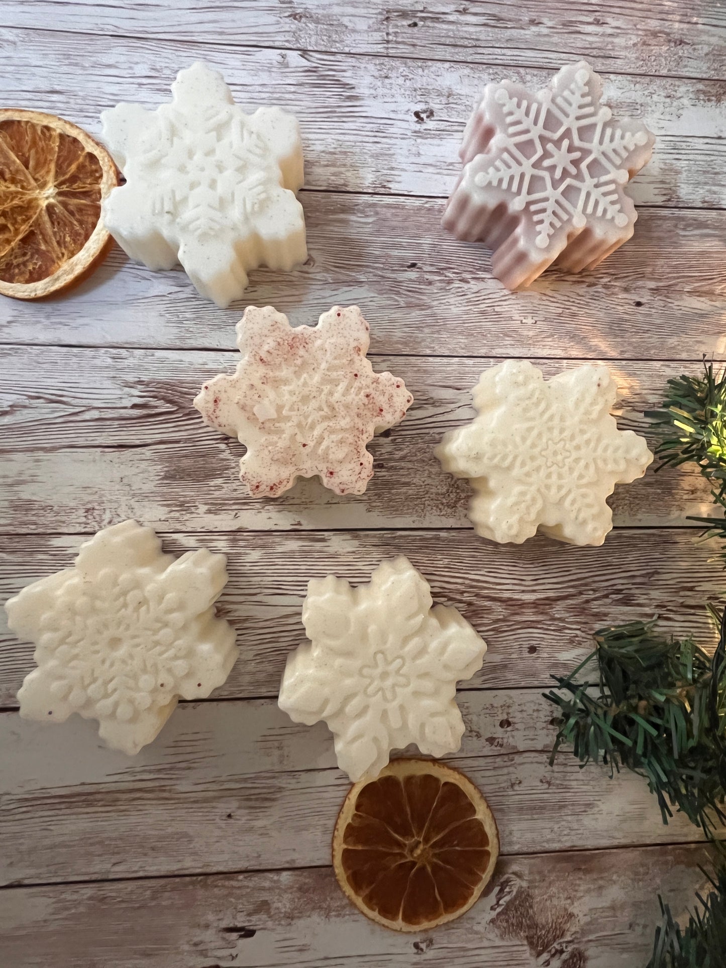 Schneeflocken-Kerze aus Sojawachs • 75g • Handgegossen • Optional mit Duft