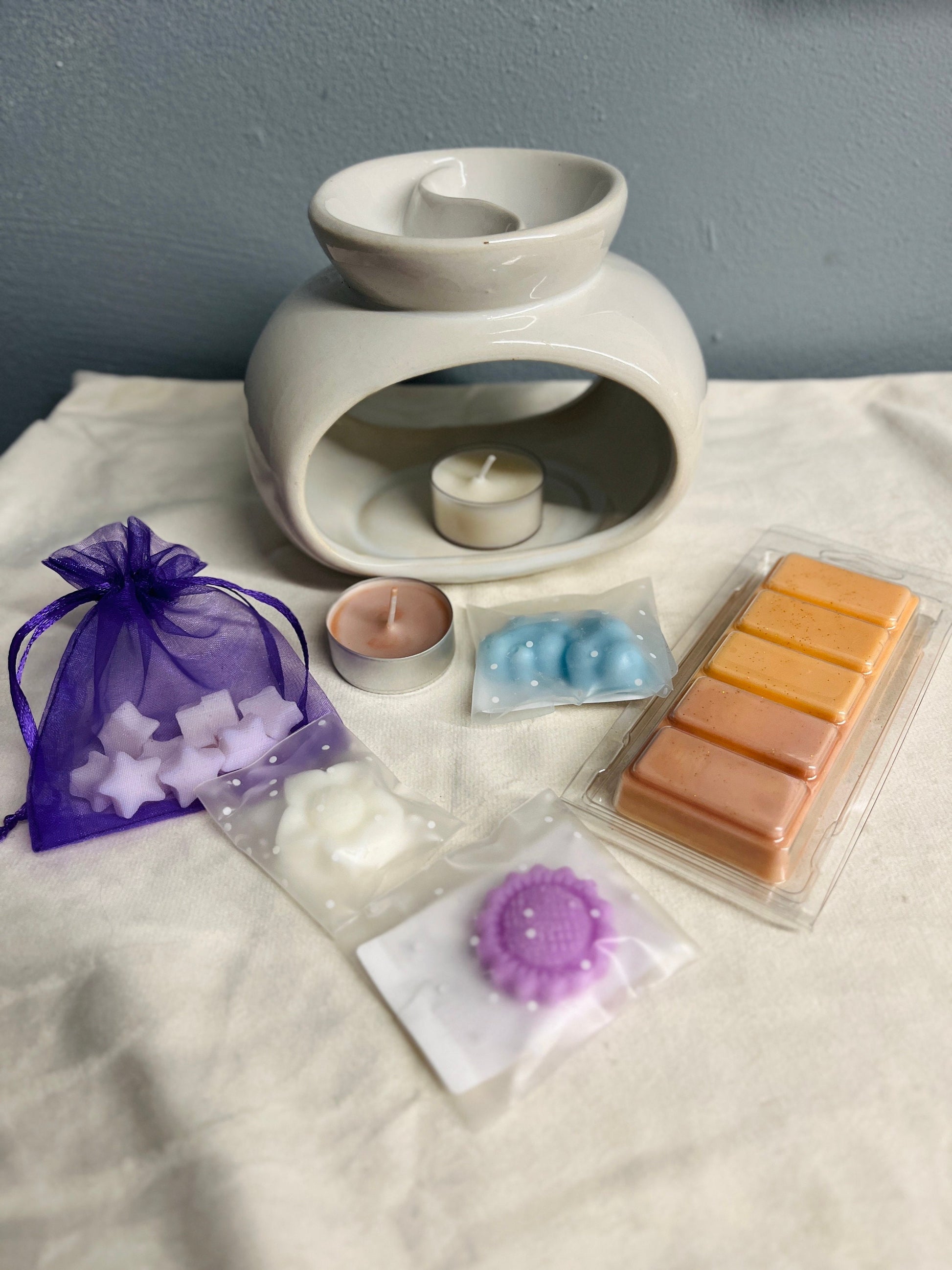 Geschenkset • Duftlampe Oval mit Doppelkammer • Geburtstag • Weihnachten • Duftwachs