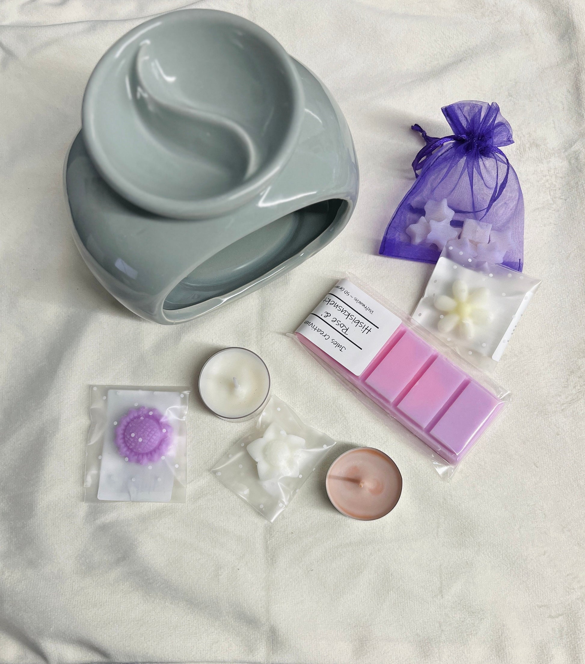 Geschenkset • Duftlampe Oval mit Doppelkammer • Geburtstag • Weihnachten • Duftwachs