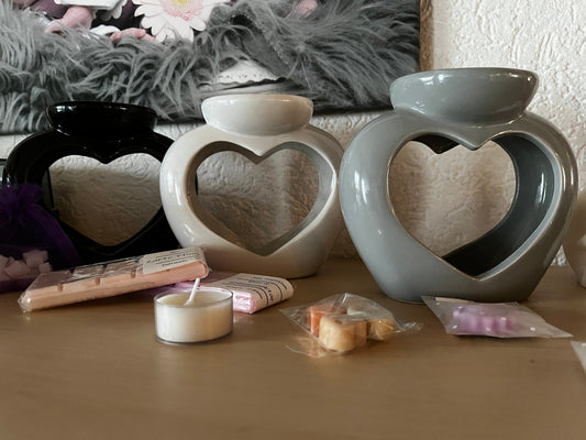 Geschenkset • Duftlampe Herz mit Doppelkammer • Weihnachtsgeschenk • Geburtstag • Wachs • Duftwachs