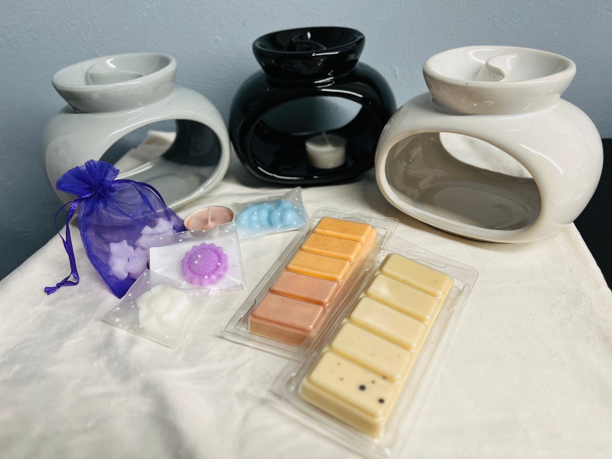 Geschenkset • Duftlampe Oval mit Doppelkammer • Geburtstag • Weihnachten • Duftwachs