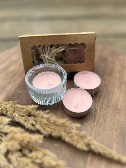 Dufttelicht Set mit Glas • kleines Geschenk • Duftprobe • Geburtstag • Nikolaus